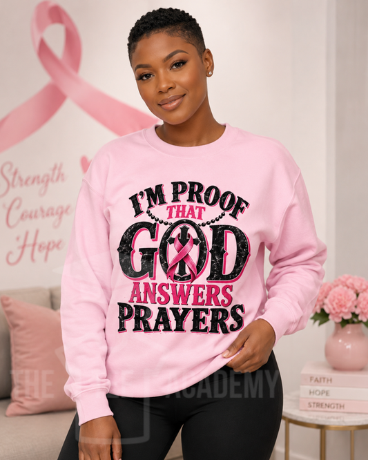 (Pink) Proof That God Answers Prayers-Matte Clear Film Screen Print Transfer