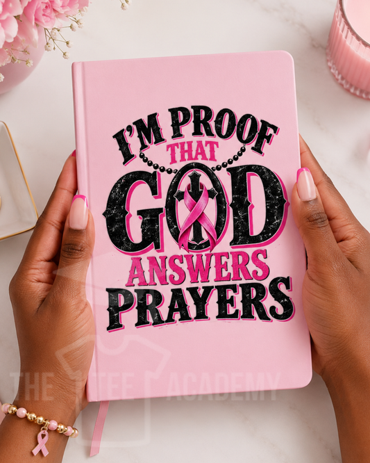 UV DTF Planner/Tumbler Decal- (Pink) Proof That God Answers Prayers