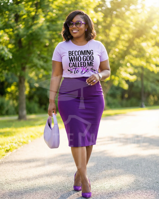 Becoming Who God Called Me To Be- Matte Clear Film Screen Print Transfer