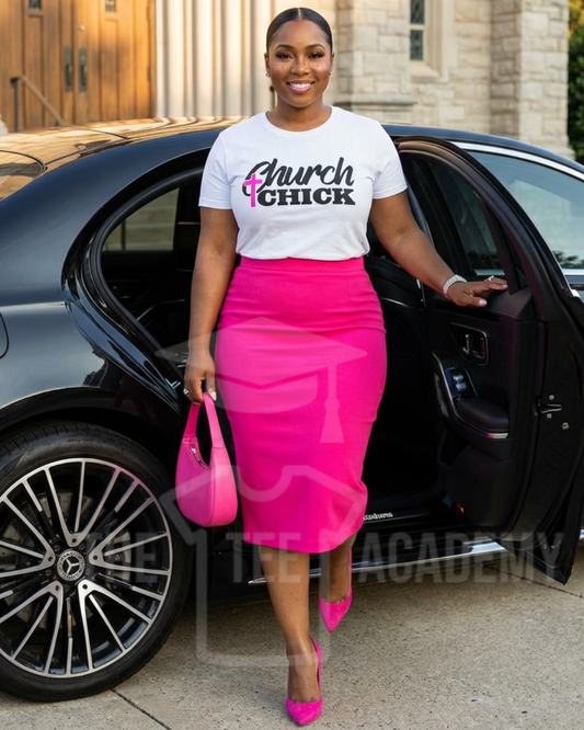 Church Chick- Matte Clear Film Screen Print Transfer