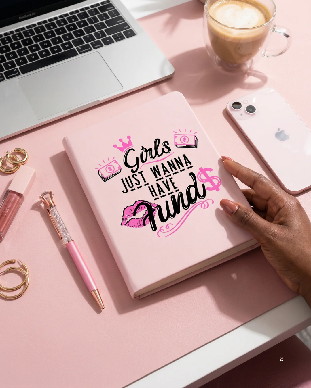 UV DTF Planner/Tumbler Cover Decal- Girls Just Want To Have Funds