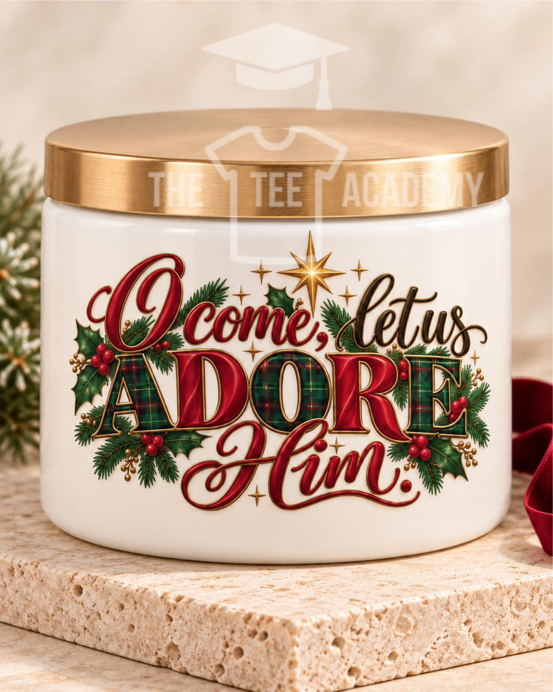UV DTF Cup Decal- O' Come Let Us Adore Him
