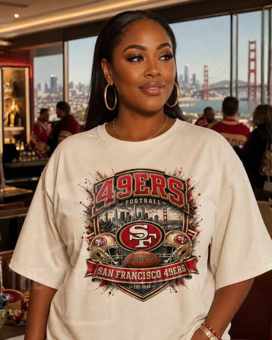 49ers Football- Matte Clear Film Screen Print Transfer