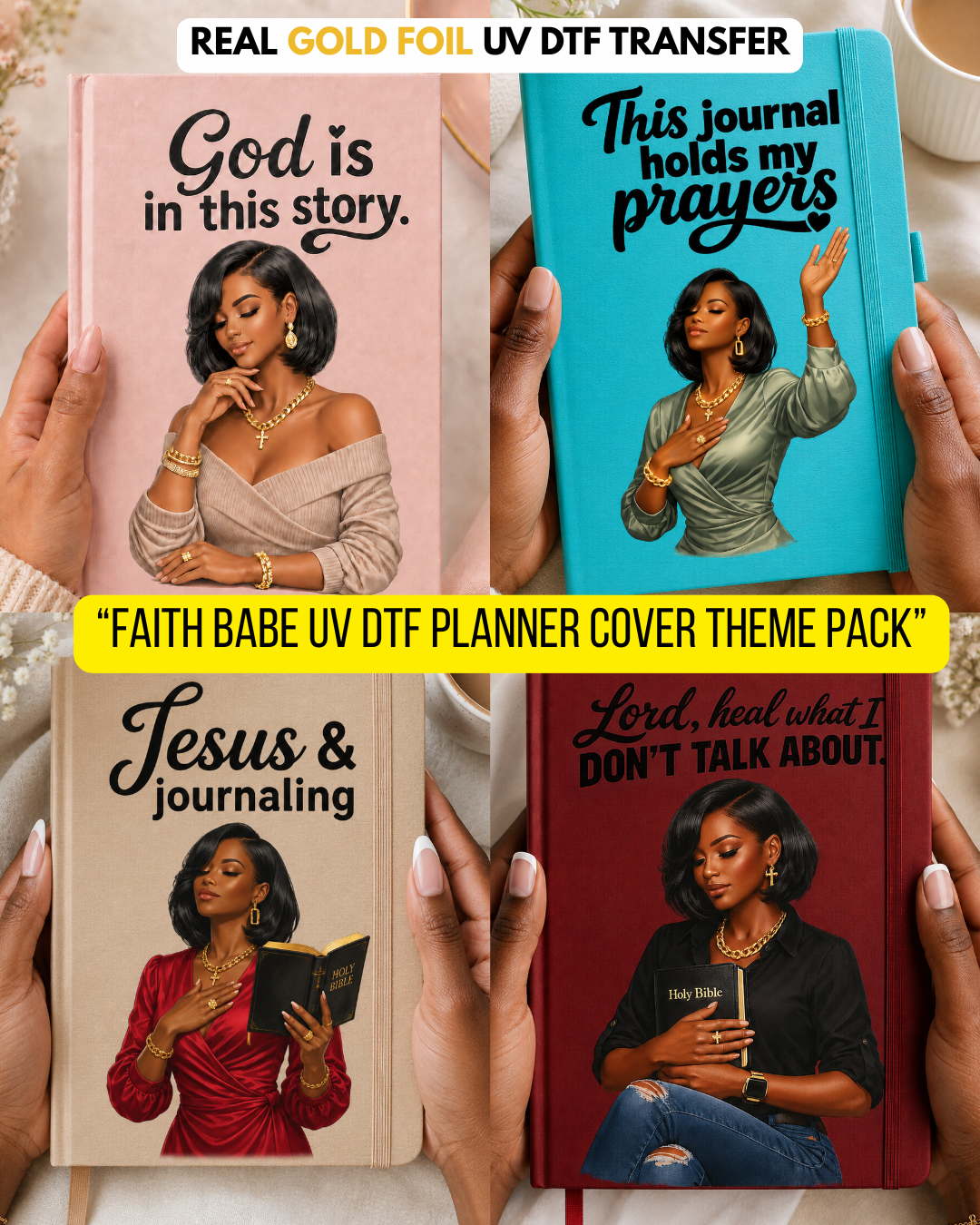 Faith Babe- UV DTF Planner Cover Theme Pack