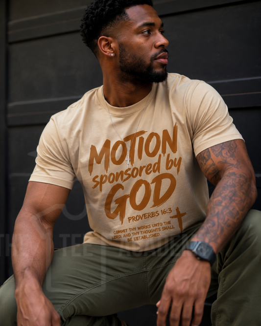 Motion Sponsored By God- Screen Print Transfer