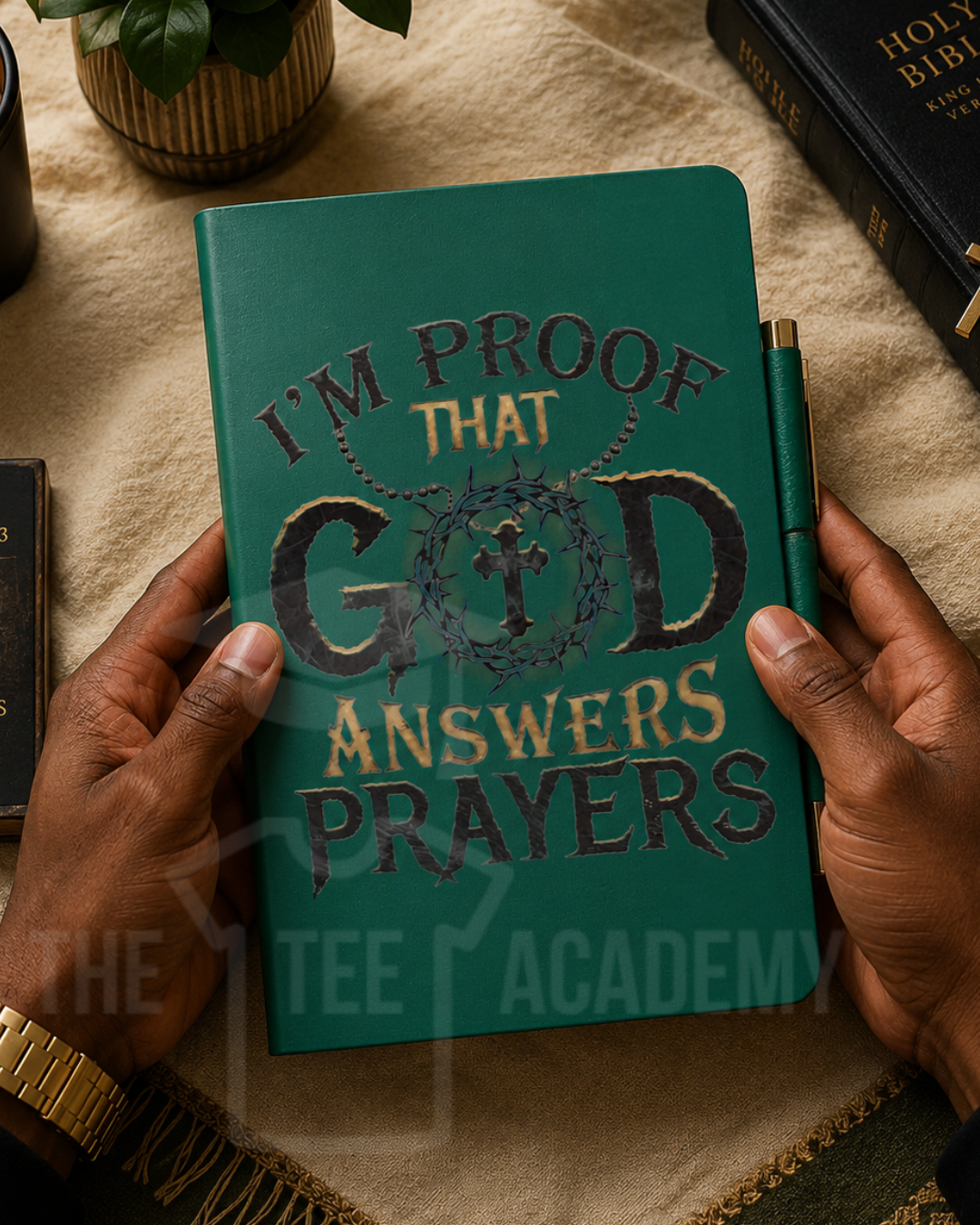 UV DTF Planner/Tumbler Decal- (Black/Tan) Proof God Works