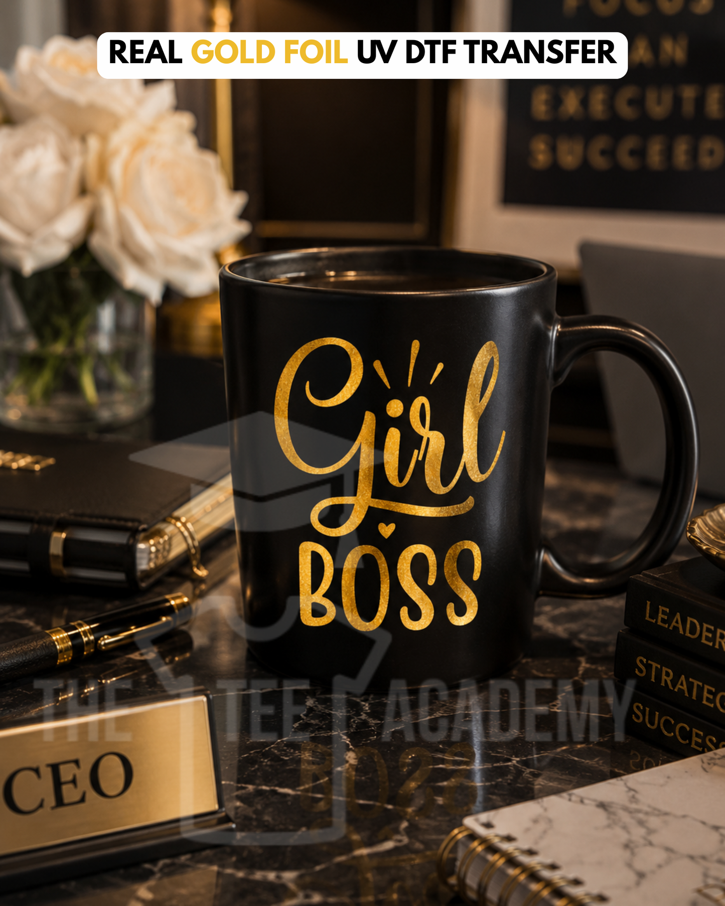 (Gold Foil) Girl Boss- UV DTF Cup Decal