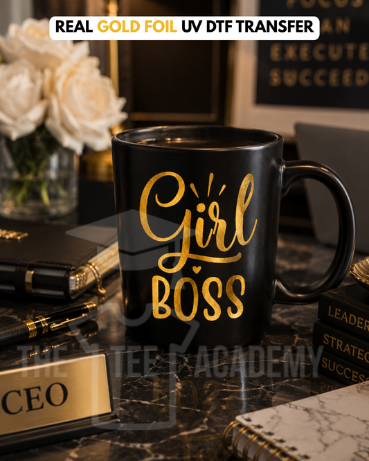 (Gold Foil) Girl Boss- UV DTF Cup Decal