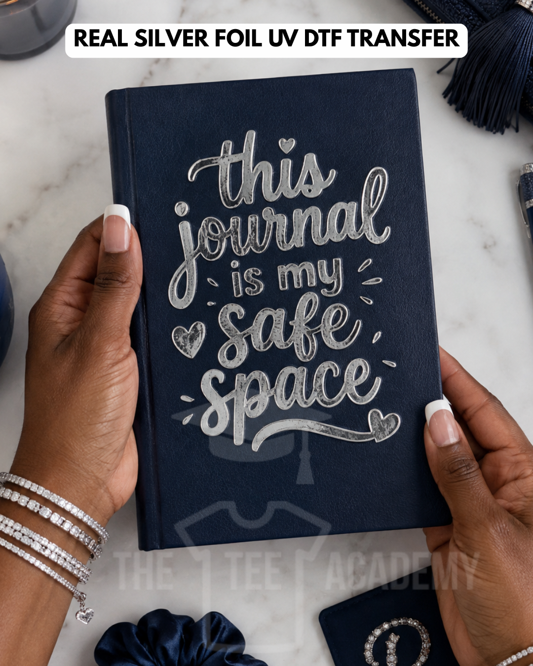 (Silver Foil) Journal Is My Safe Space- UV DTF Planner Decal