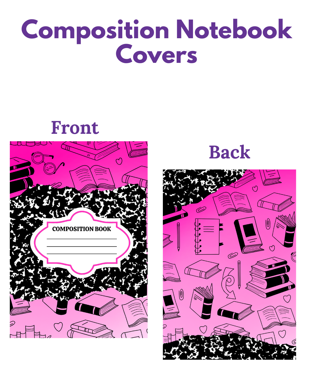 Composition Notebook Covers- Back To School/English