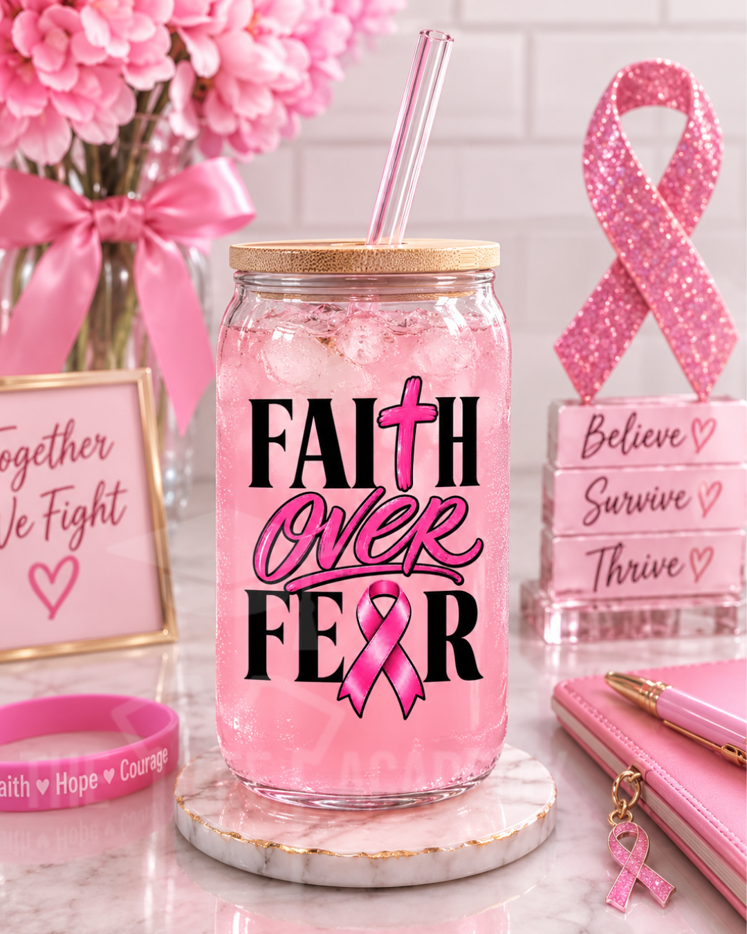 UV DTF Cup Decal- Faith Over Fear