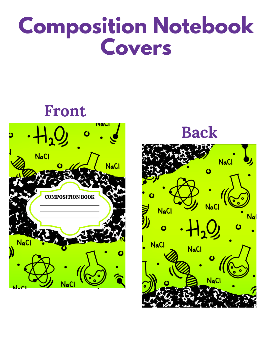 Composition Notebook Covers-  Back To School/Science