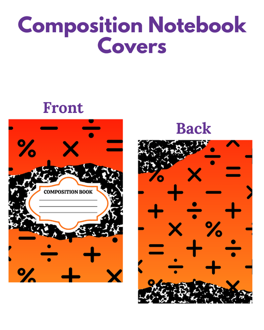 Composition Notebook Covers- Back To School/Math