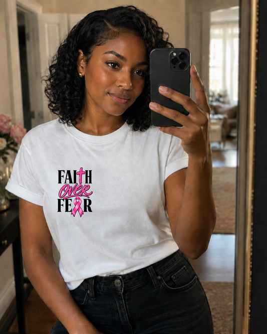 (Pocket) Faith Over Fear -Matte Clear Film Screen Print Transfer