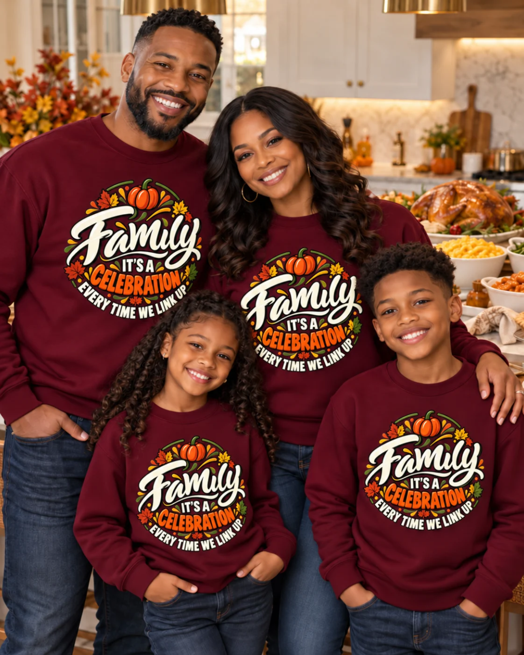 Thanksgiving It's A Celebration matte clear film screen print transfer