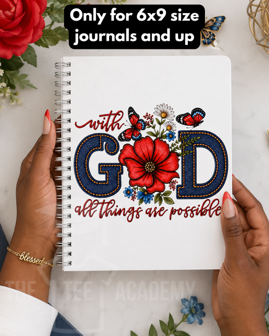 UV DTF Planner/Tumbler Decal- (Large Size) With God All Things Are Possible