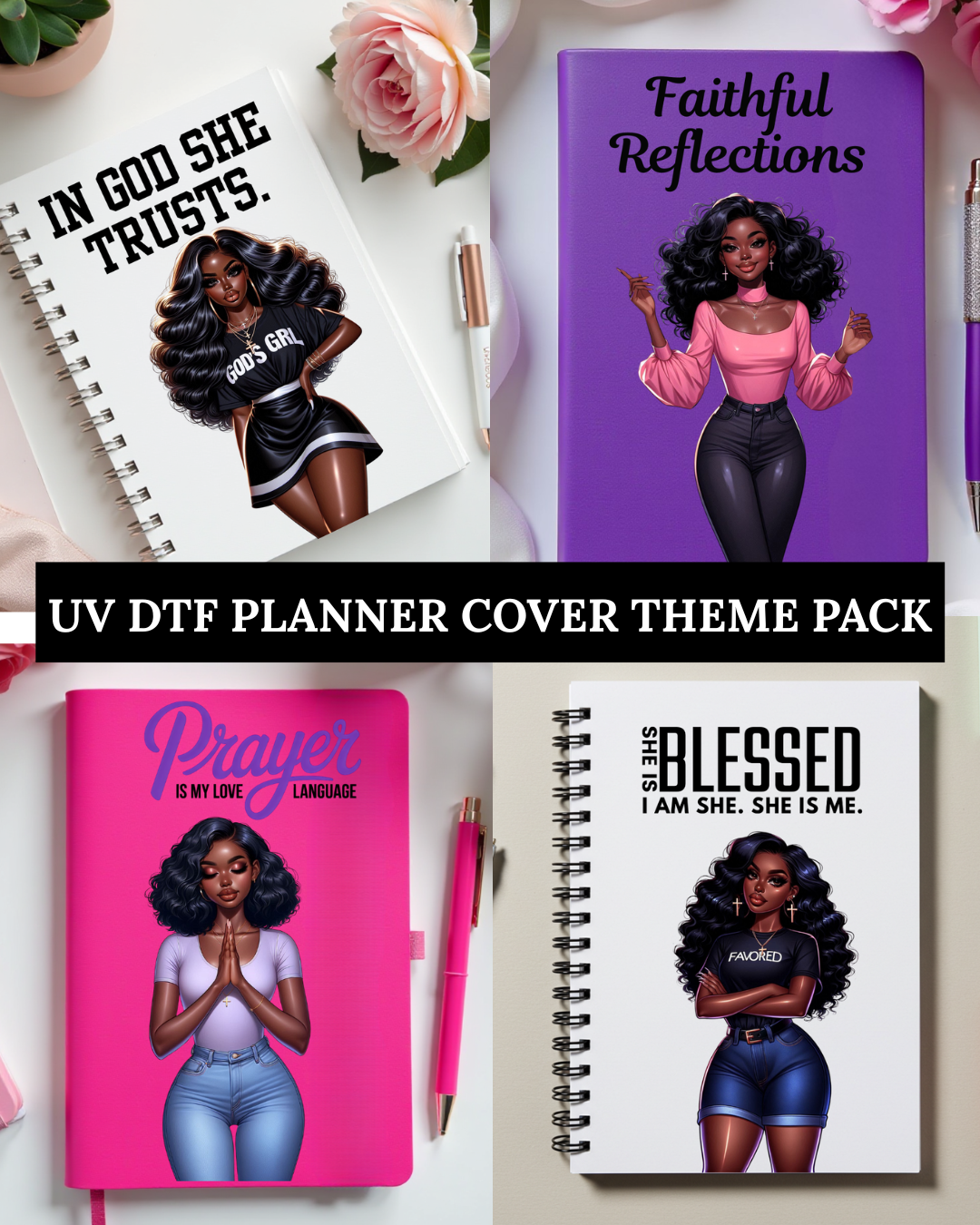 Faith Babes- UV DTF Planner Cover Theme Pack