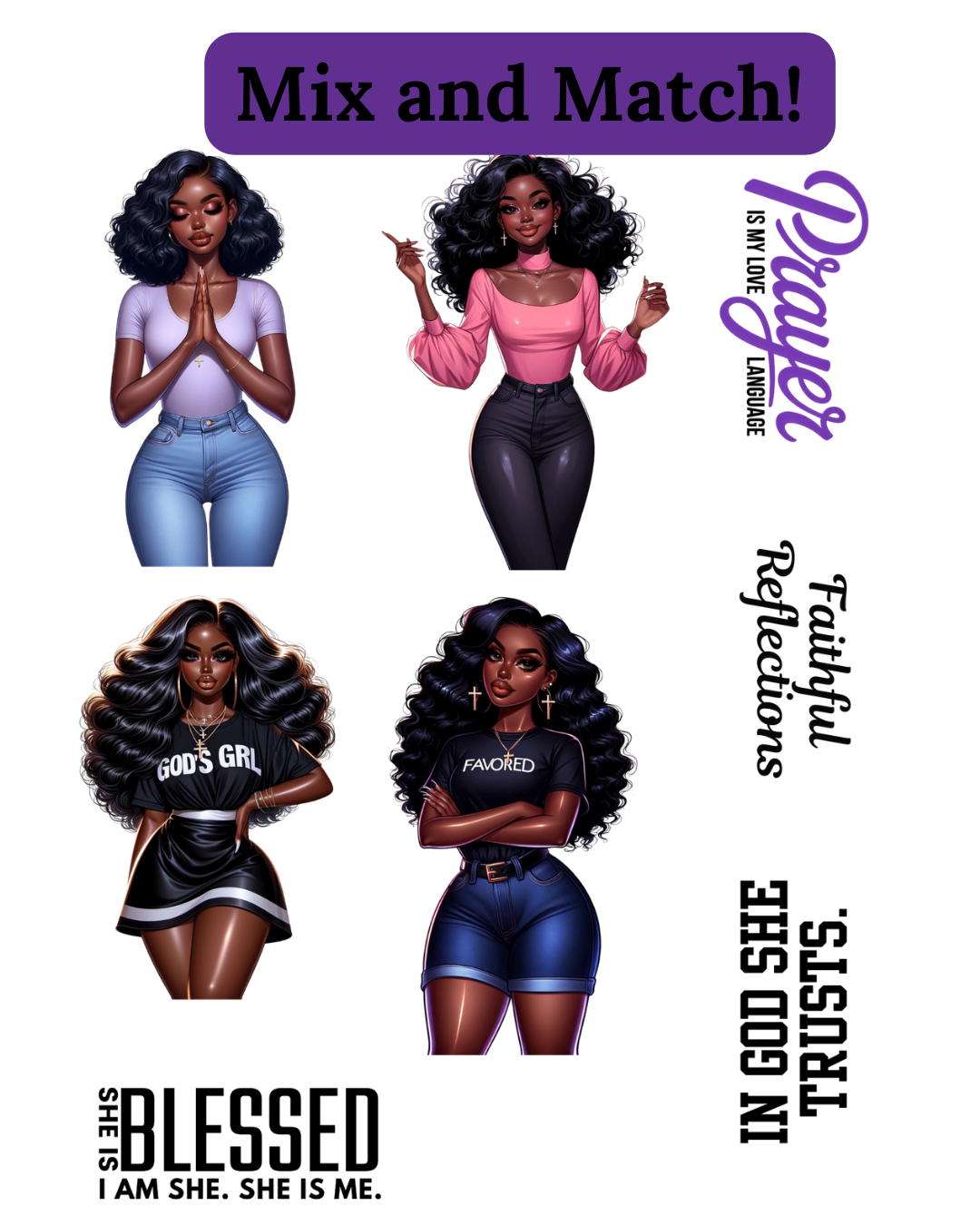 Faith Babes- UV DTF Planner Cover Theme Pack