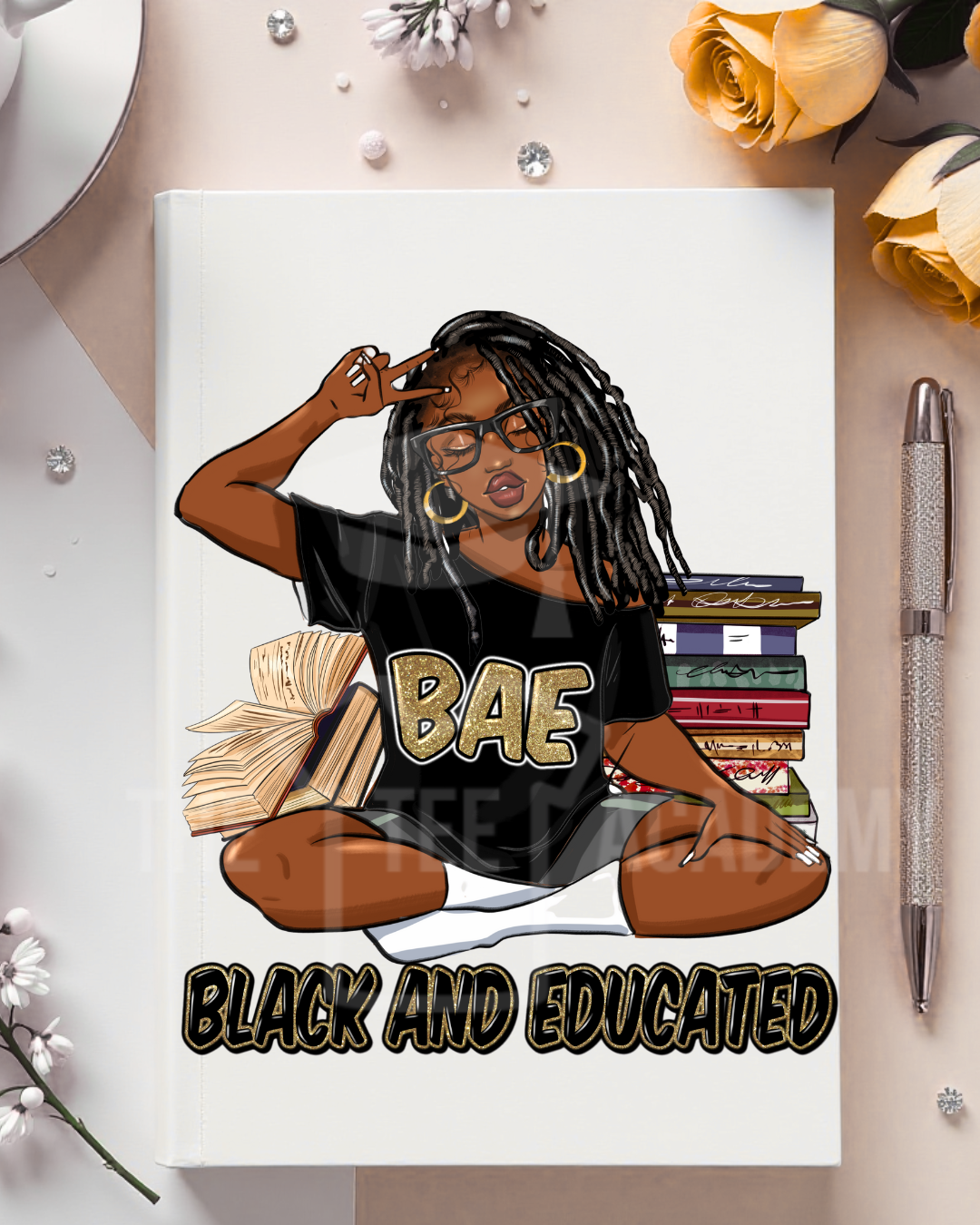 (Pre Order) UV DTF Planner Cover Decal- Black and Educated