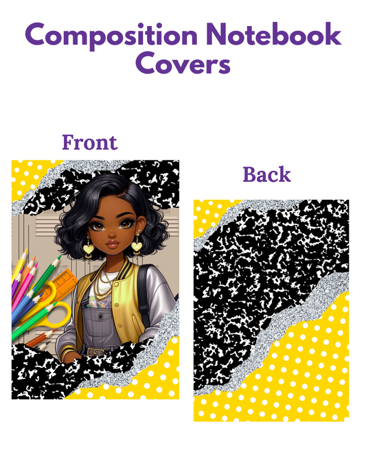 Composition Notebook Covers- Yellow Polka Doll