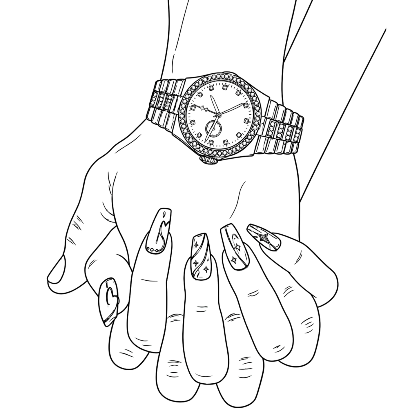 Locked Hands Couple-Screen Print Transfer