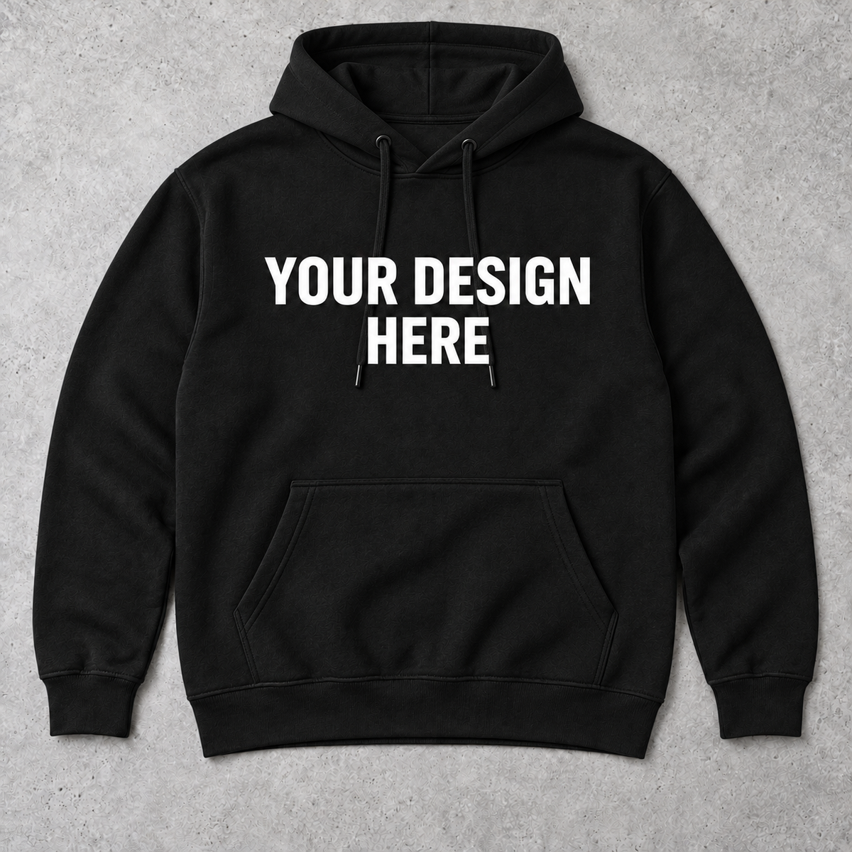 Custom black pullover hoodie, your design pressed by Transfers By TTA