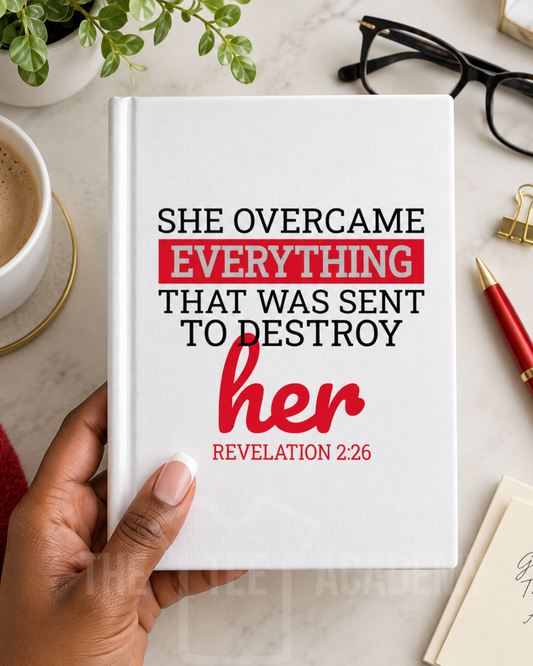 UV DTF Planner/Tumbler Decal- (Red) She Overcame Everything