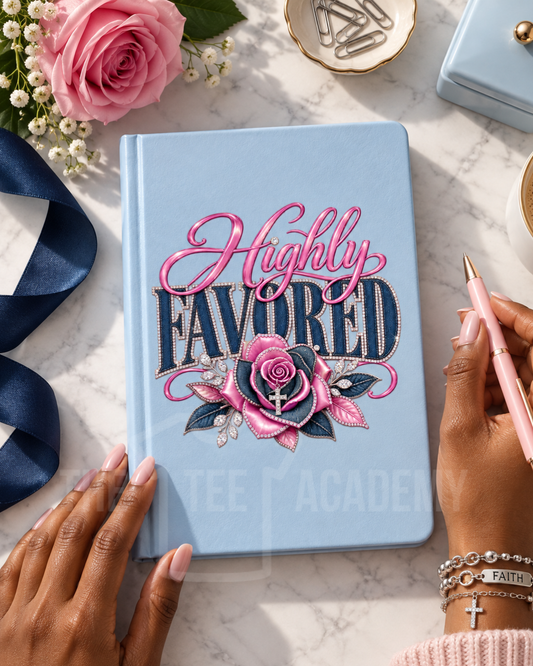 Highly Favored UV DTF planner and tumbler decal