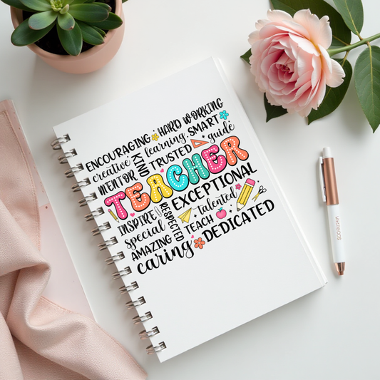 (Pre Order) UV DTF Planner Cover Decal- Teacher